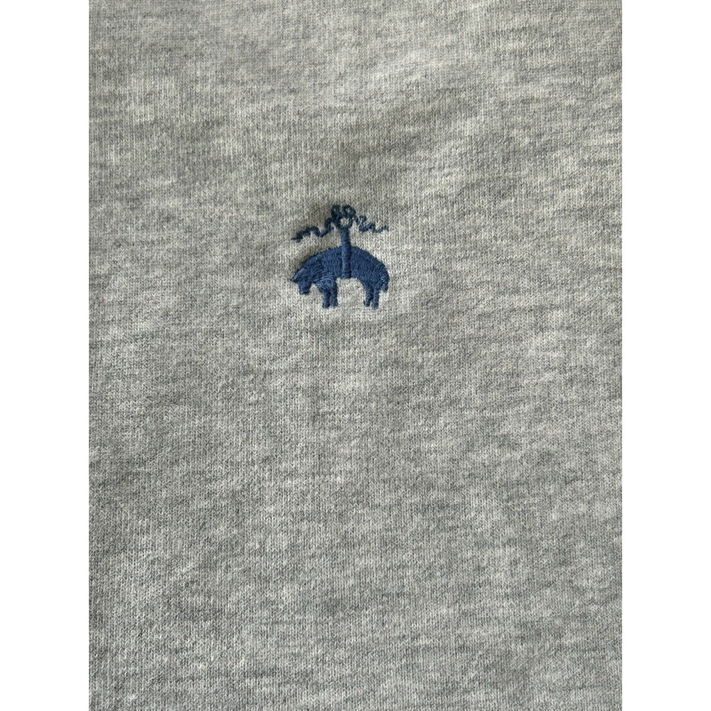 Brooks Brothers Half Zip Pullover Men M Gray Stretch Cotton Sueded Sweatshirt - Picture 5 of 7